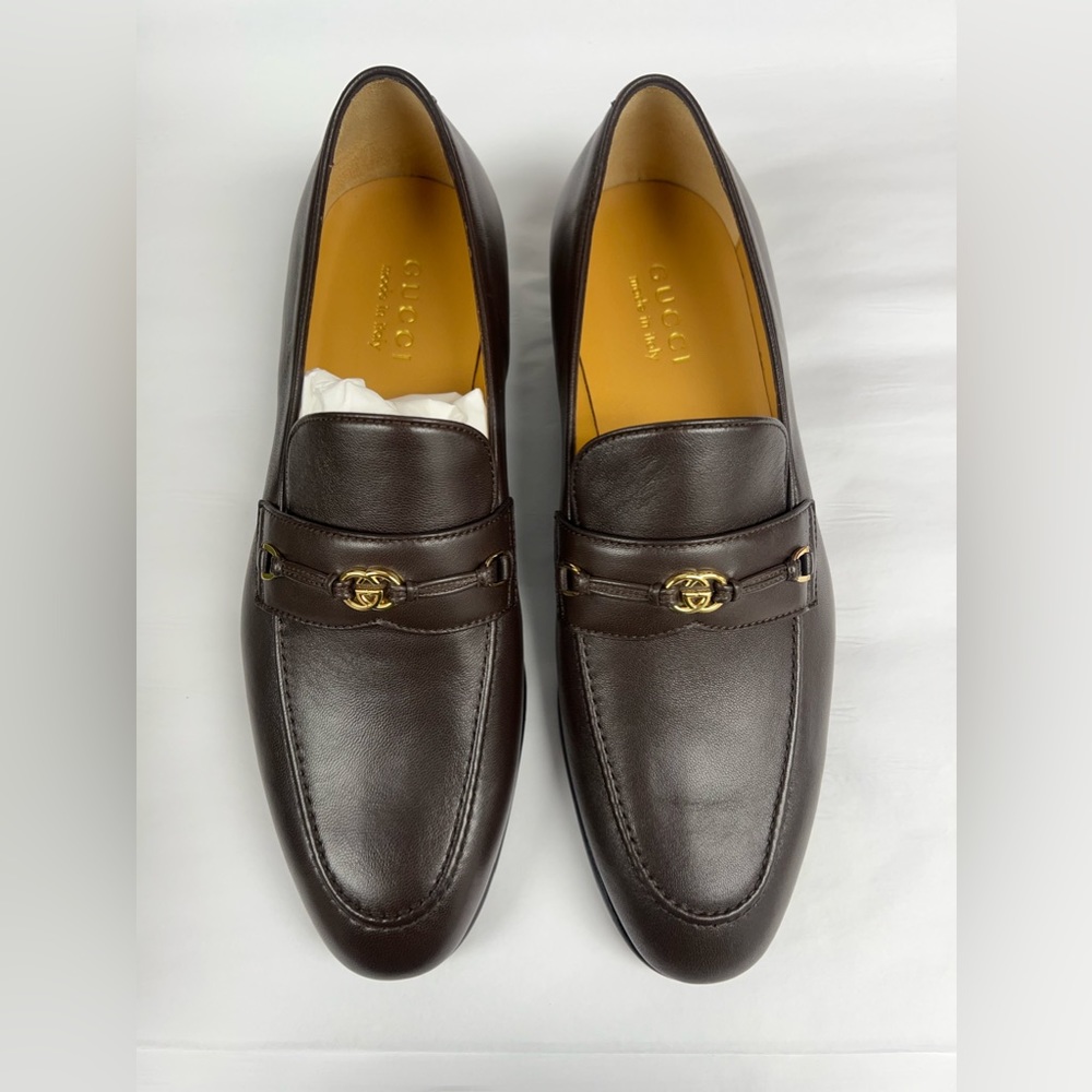Gucci Interlocking-g Leather Loafers in Cocoa - Picture 5 of 8